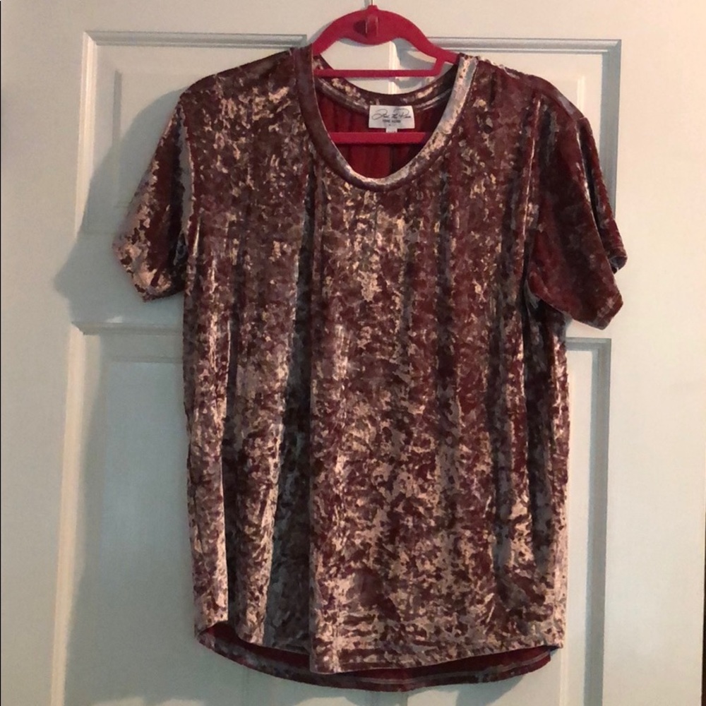 Pink velvet t shirt